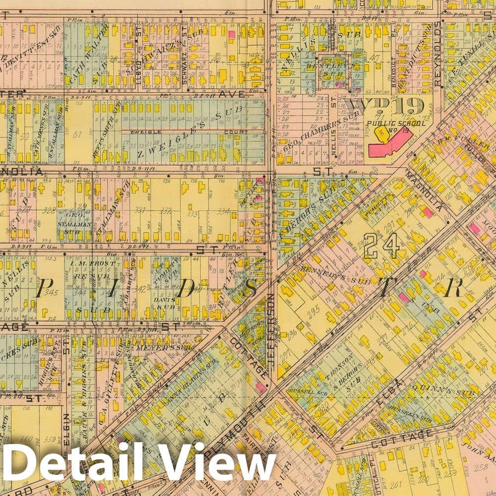 Historic Map : Atlas City of Rochester New York, Rochester 1910 Plate 035 , Vintage Wall Art