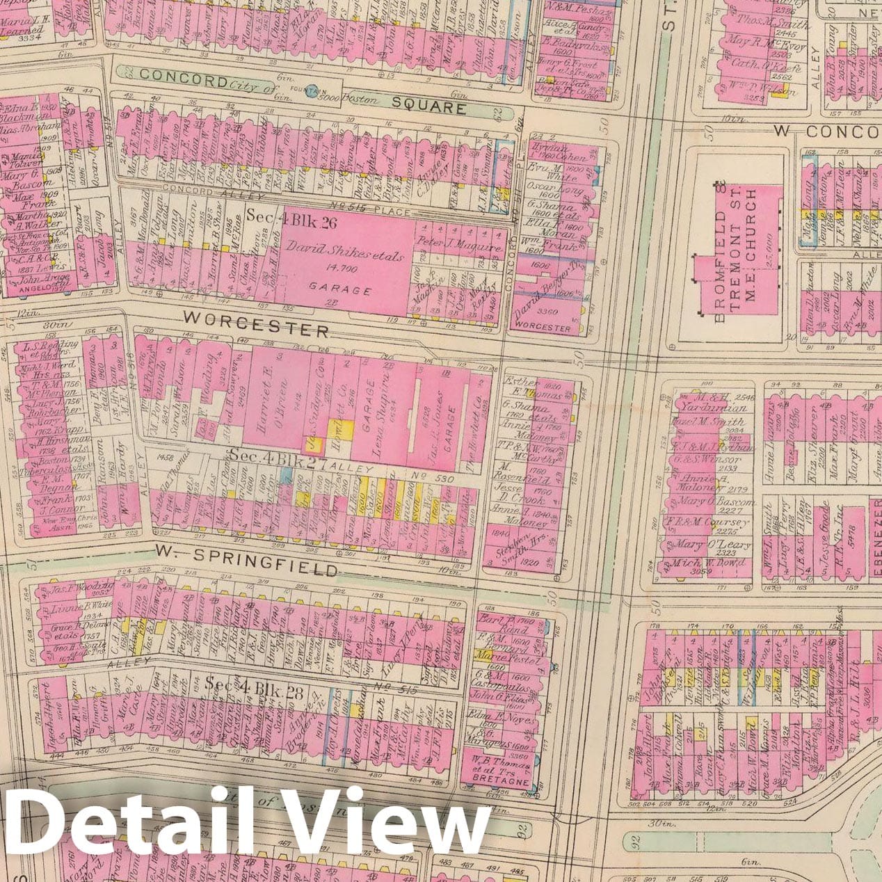 Historic Map : Atlas City of Boston: Boston Proper and Back Bay, Boston 1928 Plate 028 , Vintage Wall Art