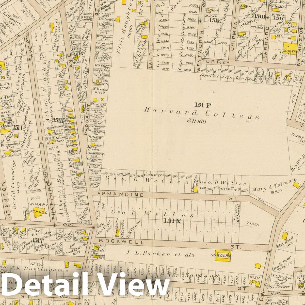 Historic Map : Atlas of Dorchester, Dorchester 1884 Plate N , Vintage Wall Art