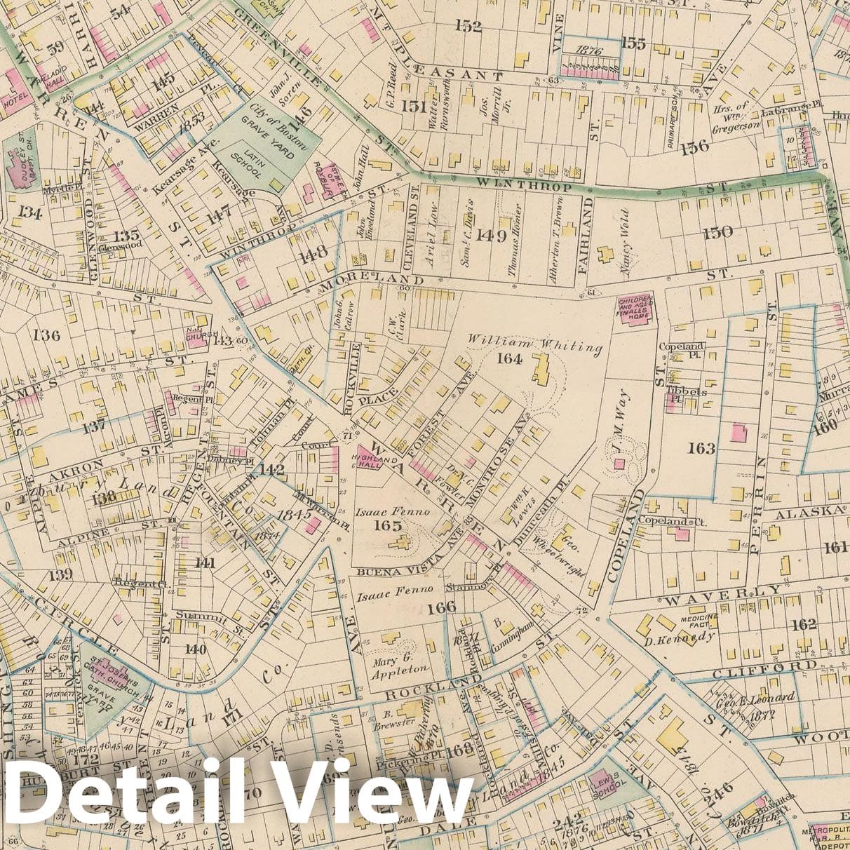 Historic Map : City Atlas of Boston, Massachusetts, Roxbury 1882 Plate 015 , Vintage Wall Art