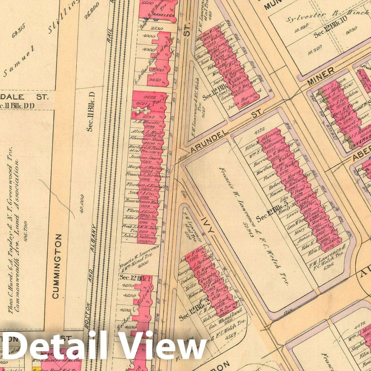Historic Map : Atlas of Boston Proper, 1902 Plate 035 , Vintage Wall Art