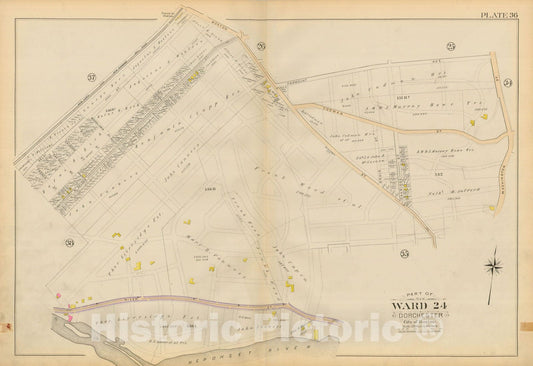 Historic Map : Atlas City of Boston, Vol. 5, Dorchester, Dorchester 1894 Plate 036 , Vintage Wall Art
