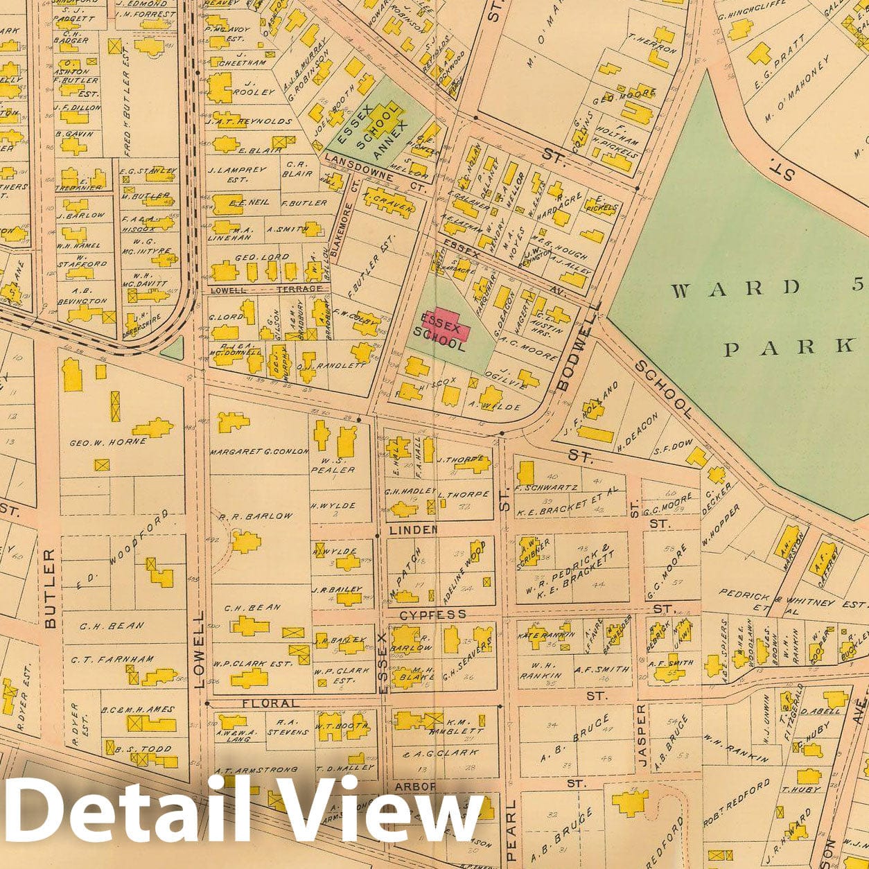 Historic Map : Atlas City of Lawrence and the Towns of Methuen, Andover and North Andover 1906 Plate 018 , Vintage Wall Art