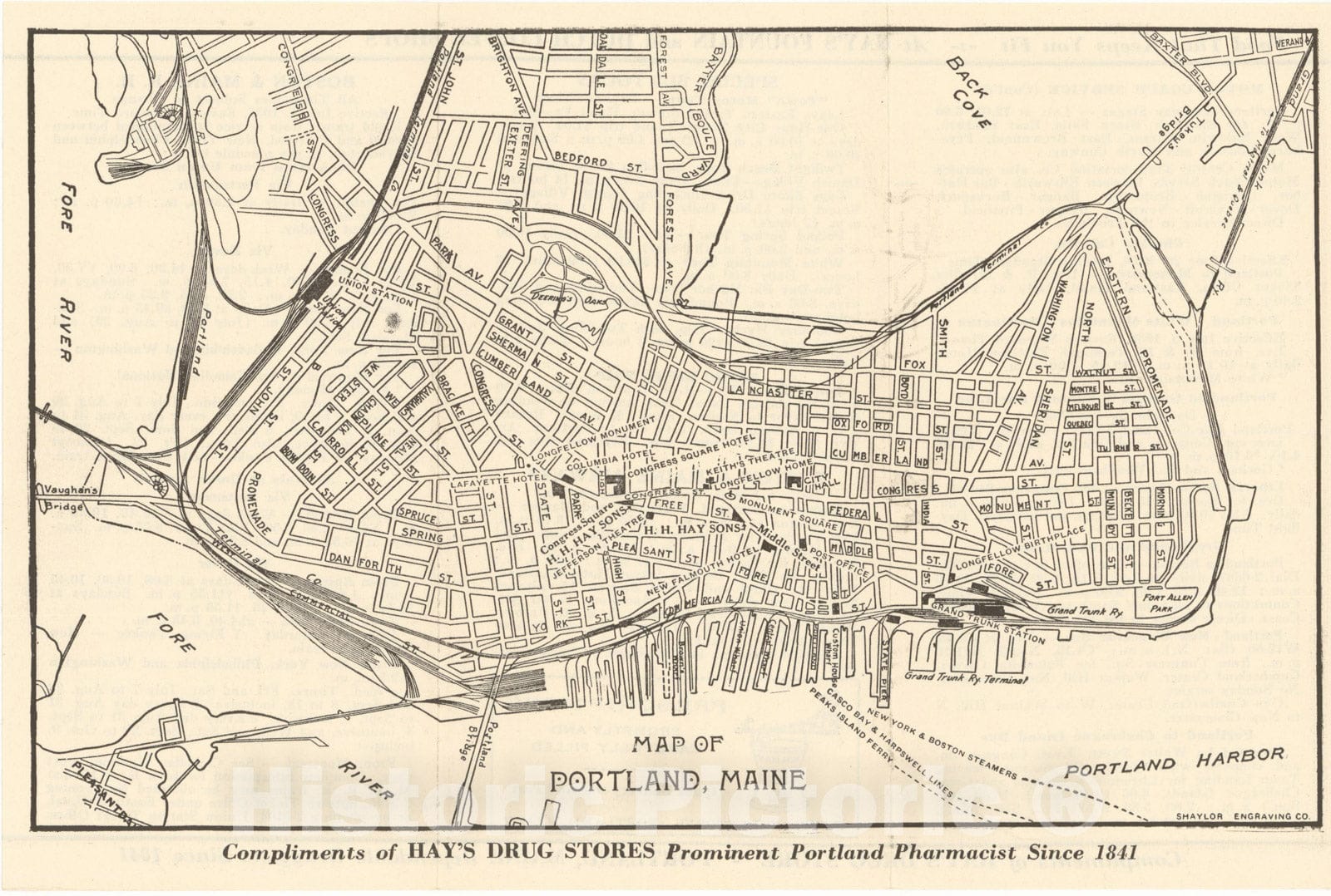 Historic Map : Portland, Portland 1937 , Vintage Wall Art