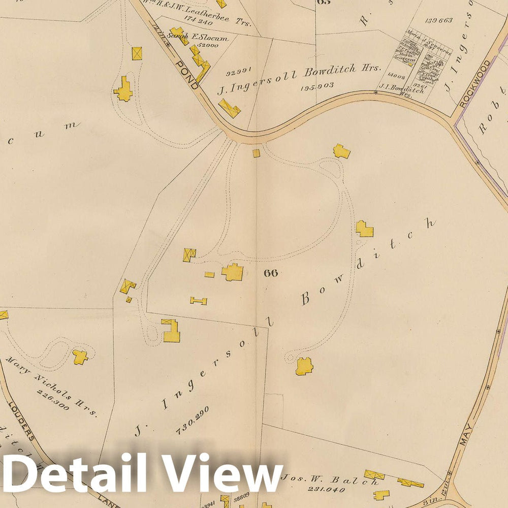 Historic Map : Atlas City of Boston, West Roxbury, Jamaica Plain 1890 Plate 010 , Vintage Wall Art