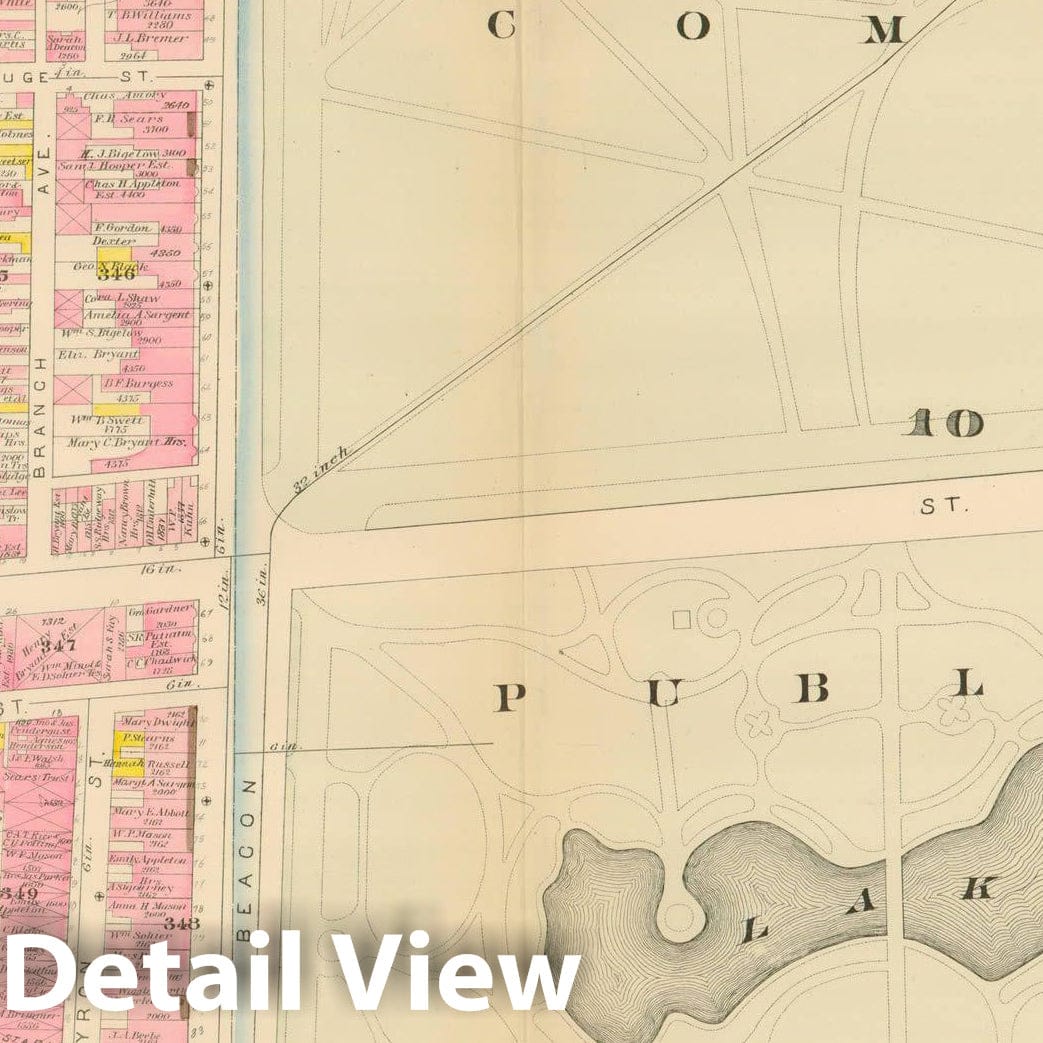 Historic Map : Atlas City of Boston, Boston Proper, Volume I, Boston 1883 Plate Q , Vintage Wall Art