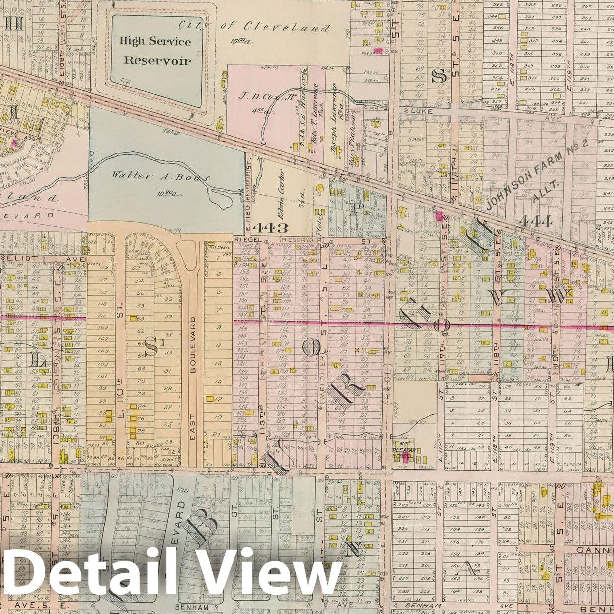 Historic Map : Plat Book of The City of Cleveland, Vol. One, 1912 Plate 032 , Vintage Wall Art