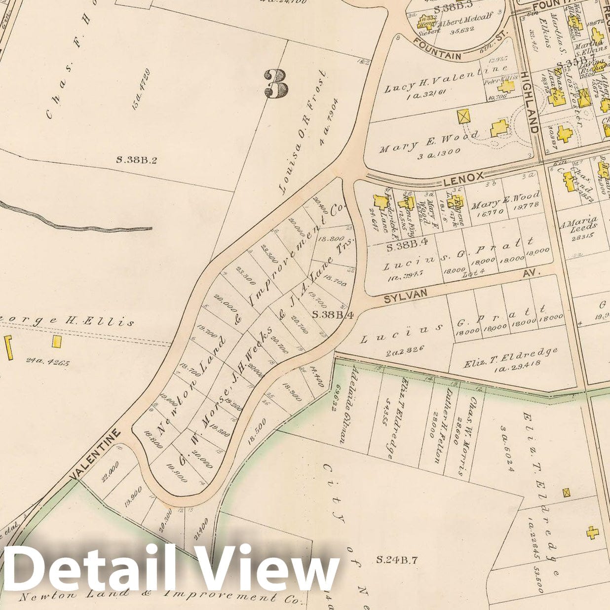 Historic Map : Atlas City of Newton, Newton 1895 Plate 015 , Vintage Wall Art