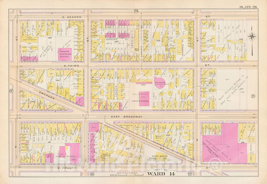Historic Map : Atlas City of Boston, South Boston 1899 Plate 020 , Vintage Wall Art