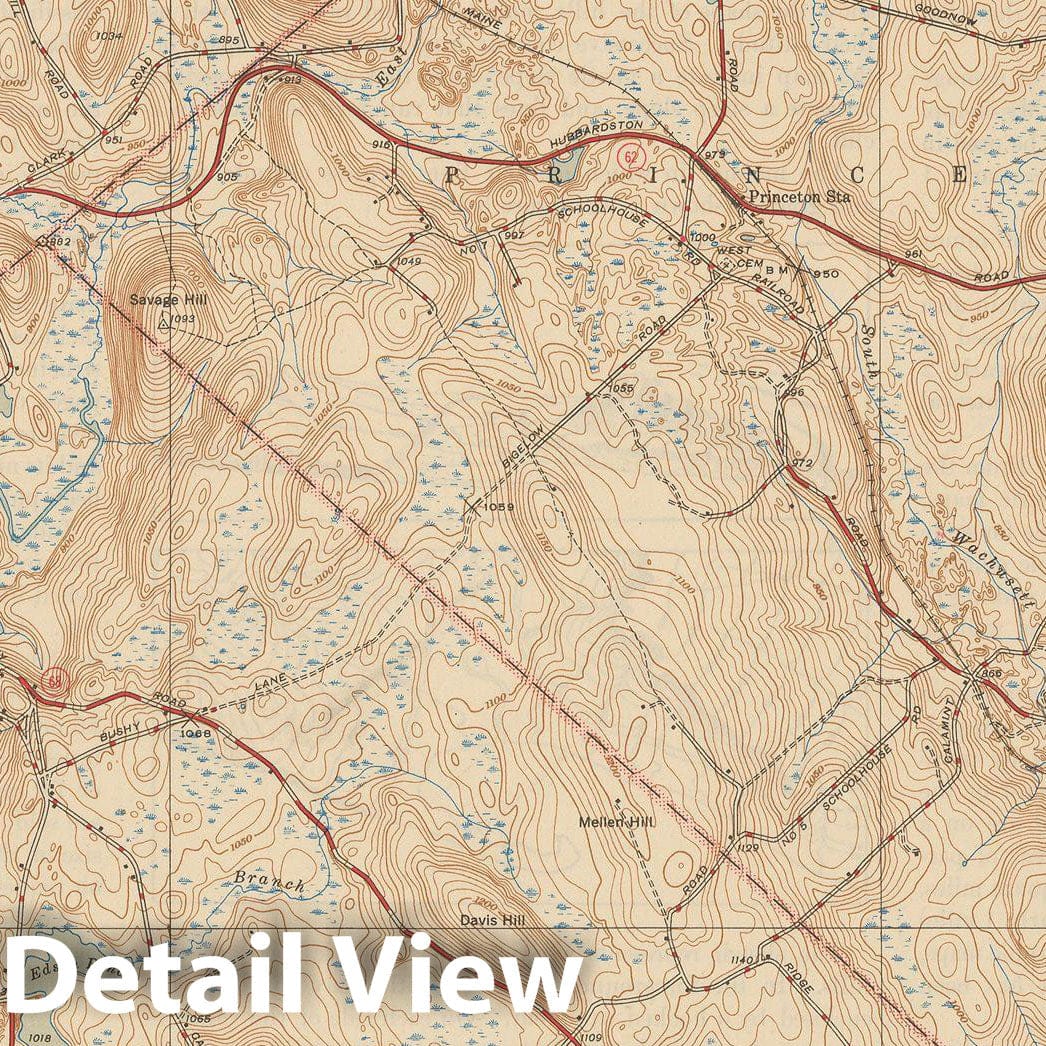 Historic Map : USGS 7.5 Minute Sheets and Quadrangles, Hubbardston & Princeton & Rutland 1946 Topographic Map , Vintage Wall Art