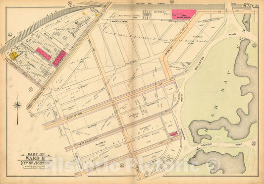 Historic Map : Atlas of Boston Proper, 1902 Plate 033 , Vintage Wall Art