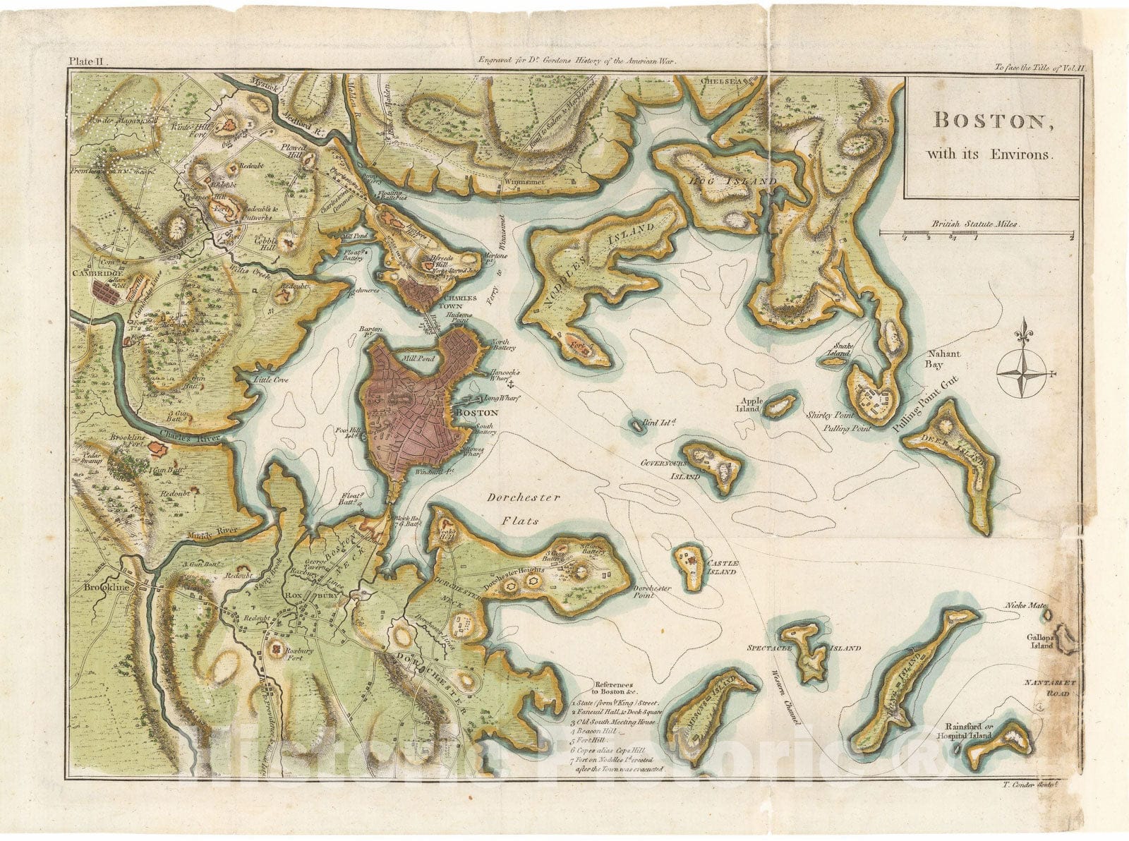 Historic Map : Boston 1788 , Vintage Wall Art