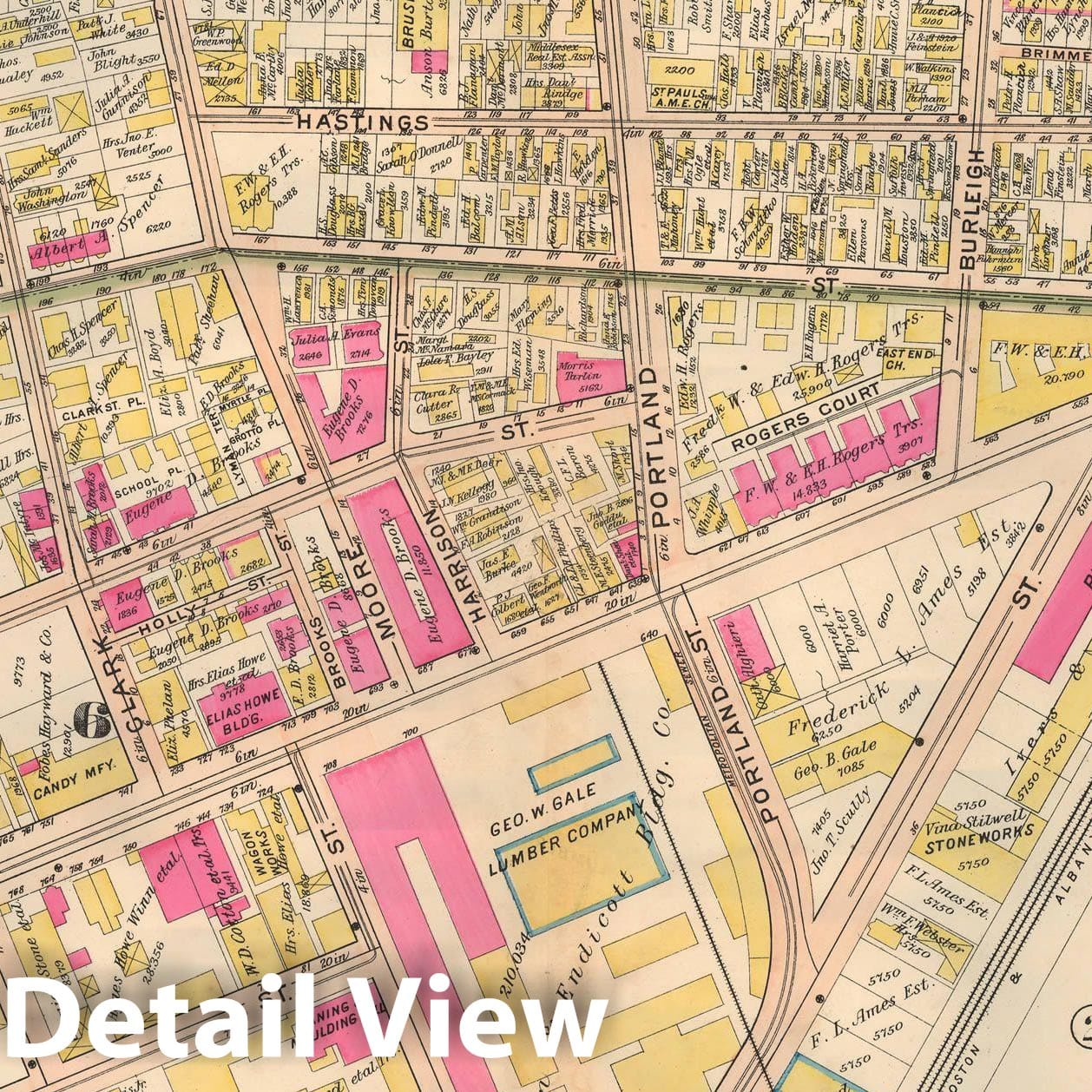 Historic Map : Atlas City of Cambridge, MA, Cambridge 1903 Plate 007 , Vintage Wall Art