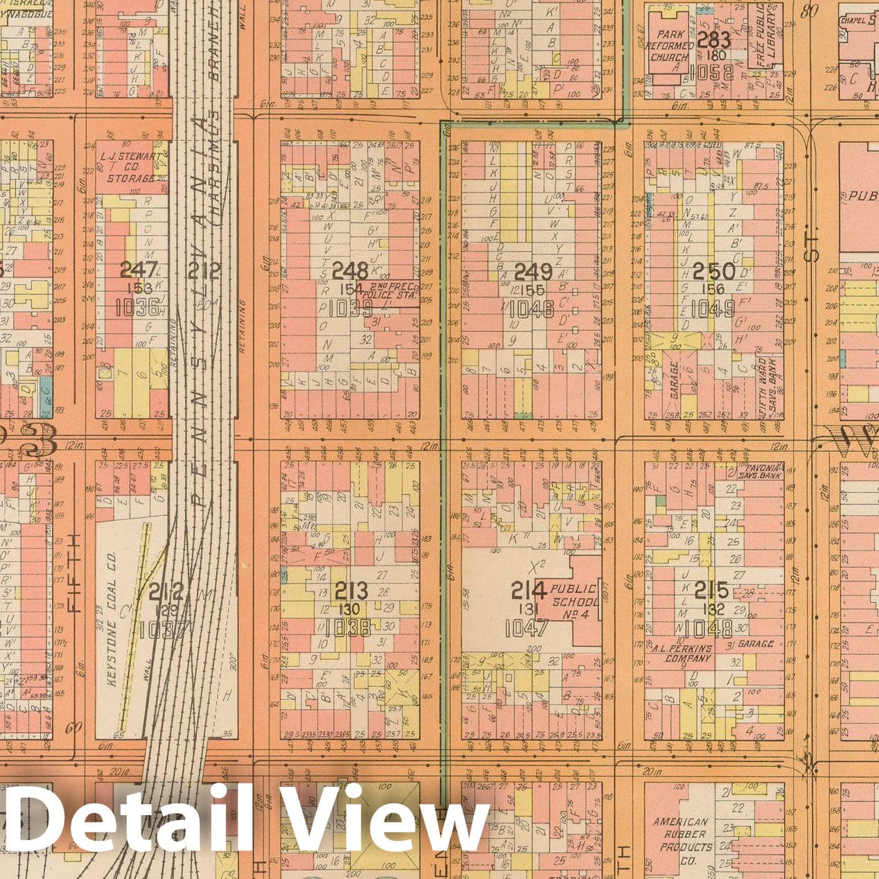 Historic Map : Plat Book of Jersey City, 1928 Plate 008 , Vintage Wall Art