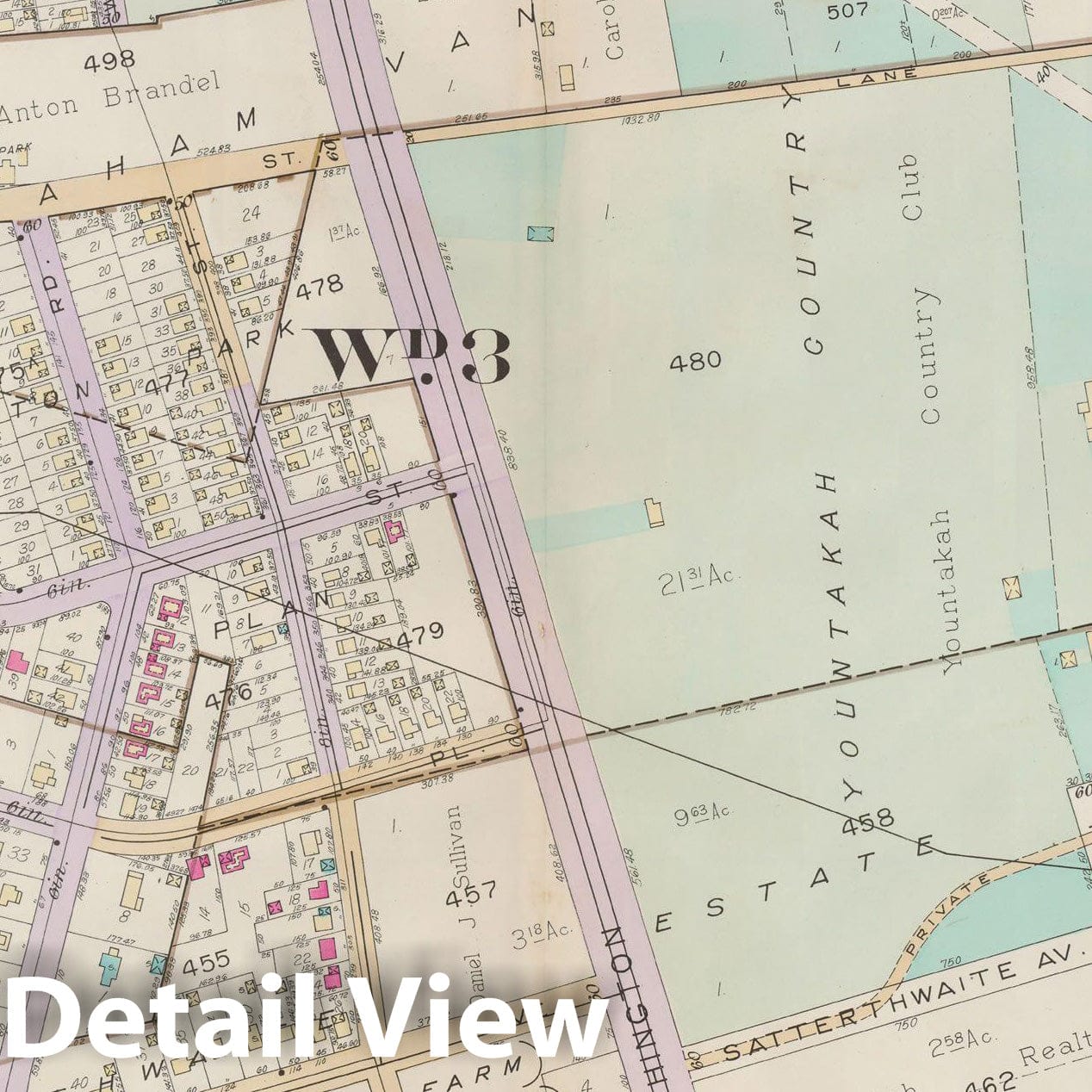 Historic Map : Atlas of Bloomfield, Belleville and Nutley; Essex County Vol D, Nutley 1932 Plate 015 , Vintage Wall Art