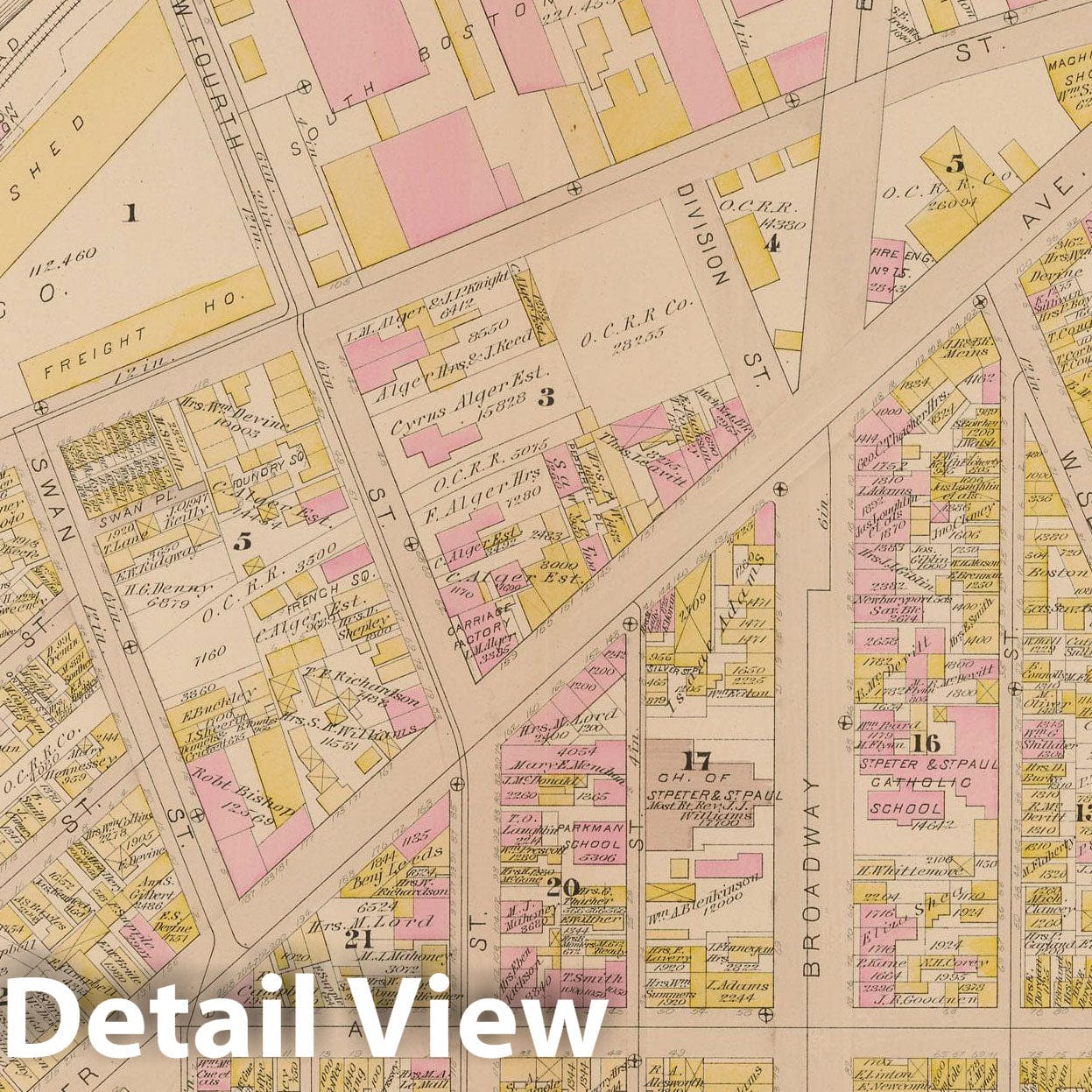 Historic Map : Atlas of South Boston, South Boston 1884 Plate A , Vintage Wall Art