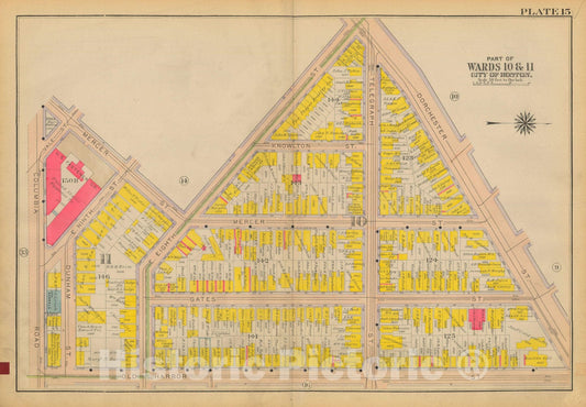Historic Map : Atlas City of Boston: South Boston 1919 Plate 015 , v2, Vintage Wall Art