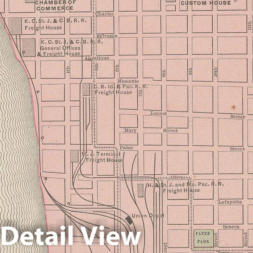 Historic Map : Saint Joseph 1900 , Universal Atlas World , Vintage Wall Art