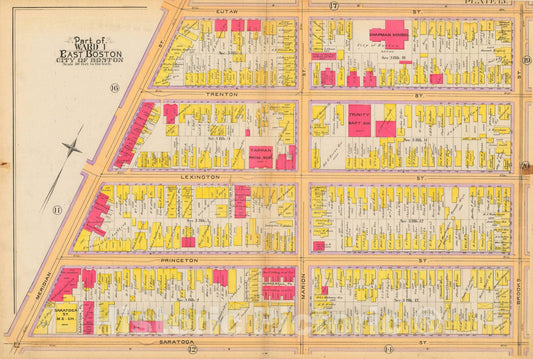 Historic Map : Atlas City of Boston, Vol. 9, East Boston 1892 Plate 015 , Vintage Wall Art