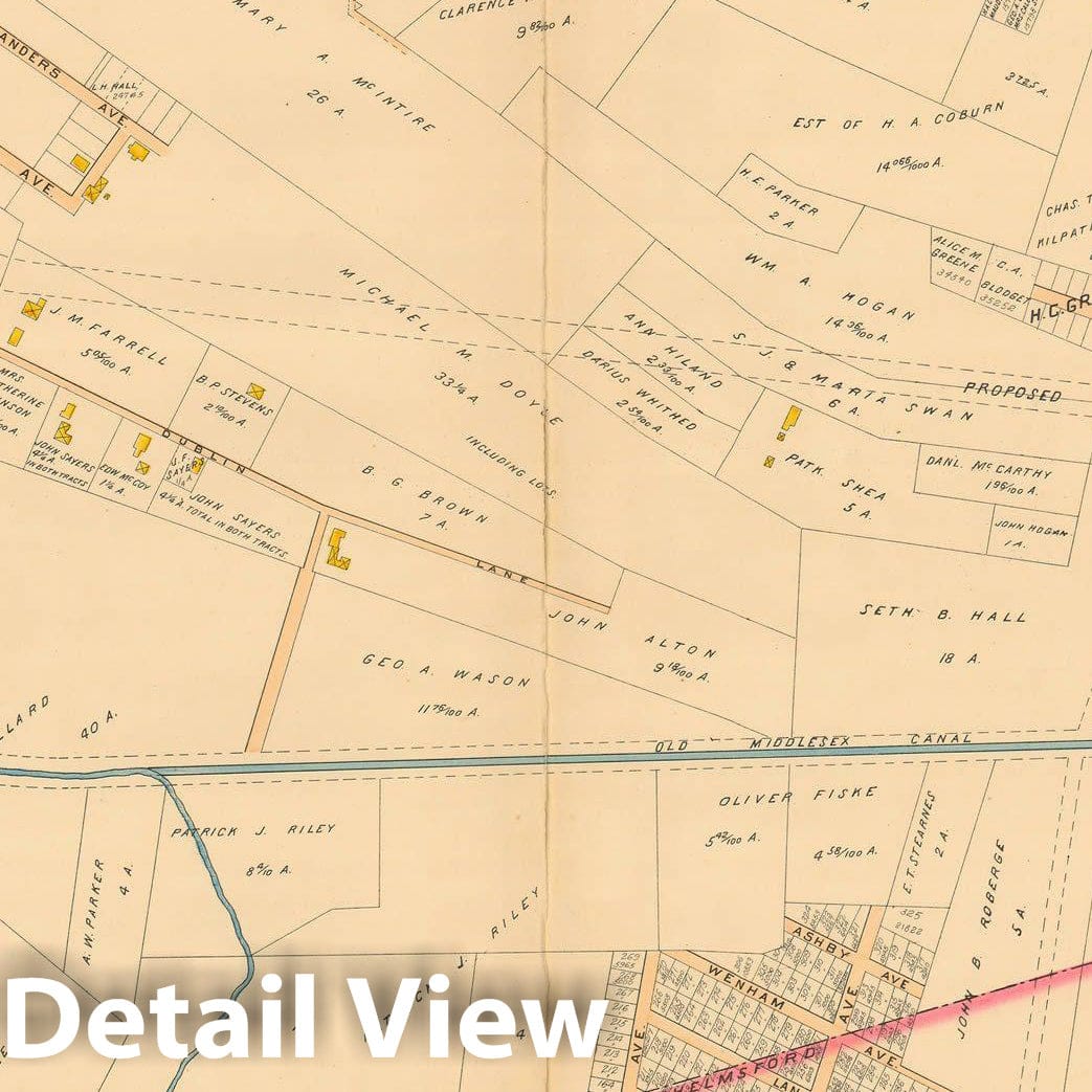 Historic Map : Atlas City of Lowell, 1896 Plate 021 , Vintage Wall Art