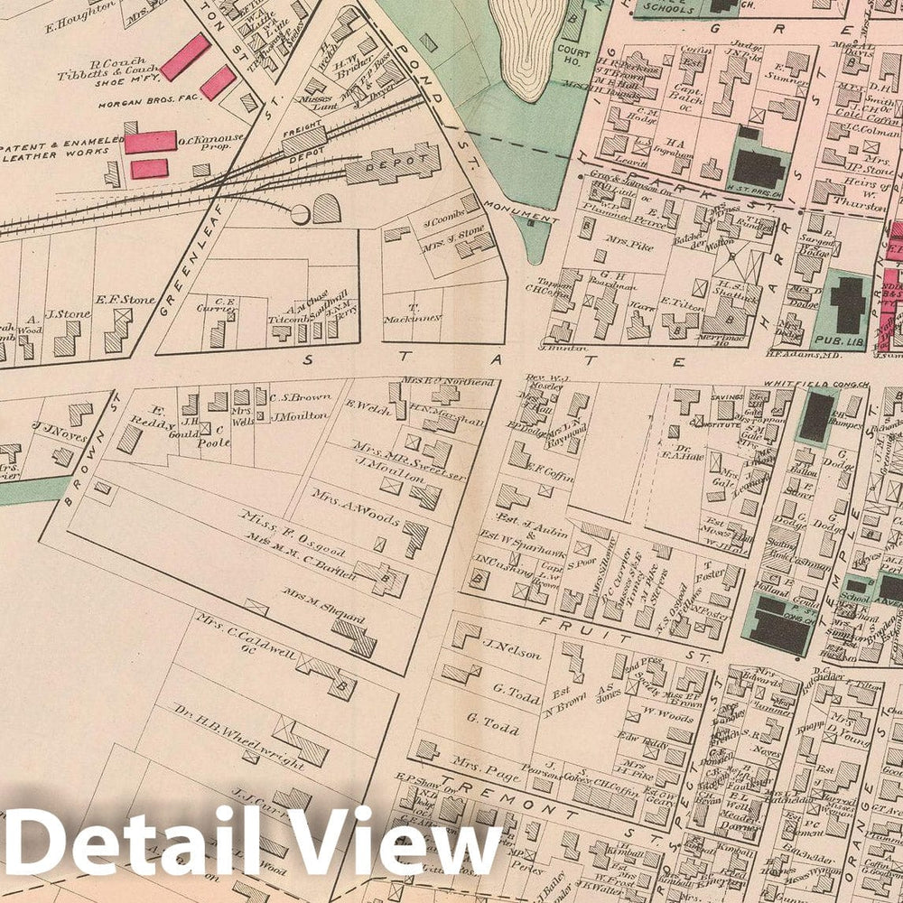 Historic Map : Atlas of Essex County, Newburyport 1884 , v6, Vintage Wall Art