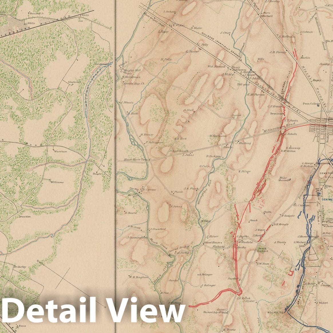 Historic Map : Civil War Atlas of the Union and Confederate Armies, Battles in GA, PA & VA 1895 , Vintage Wall Art