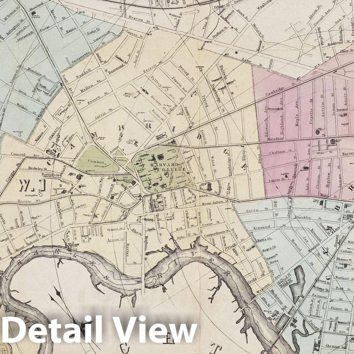 Historic Map : Cambridge 1878 , Vintage Wall Art