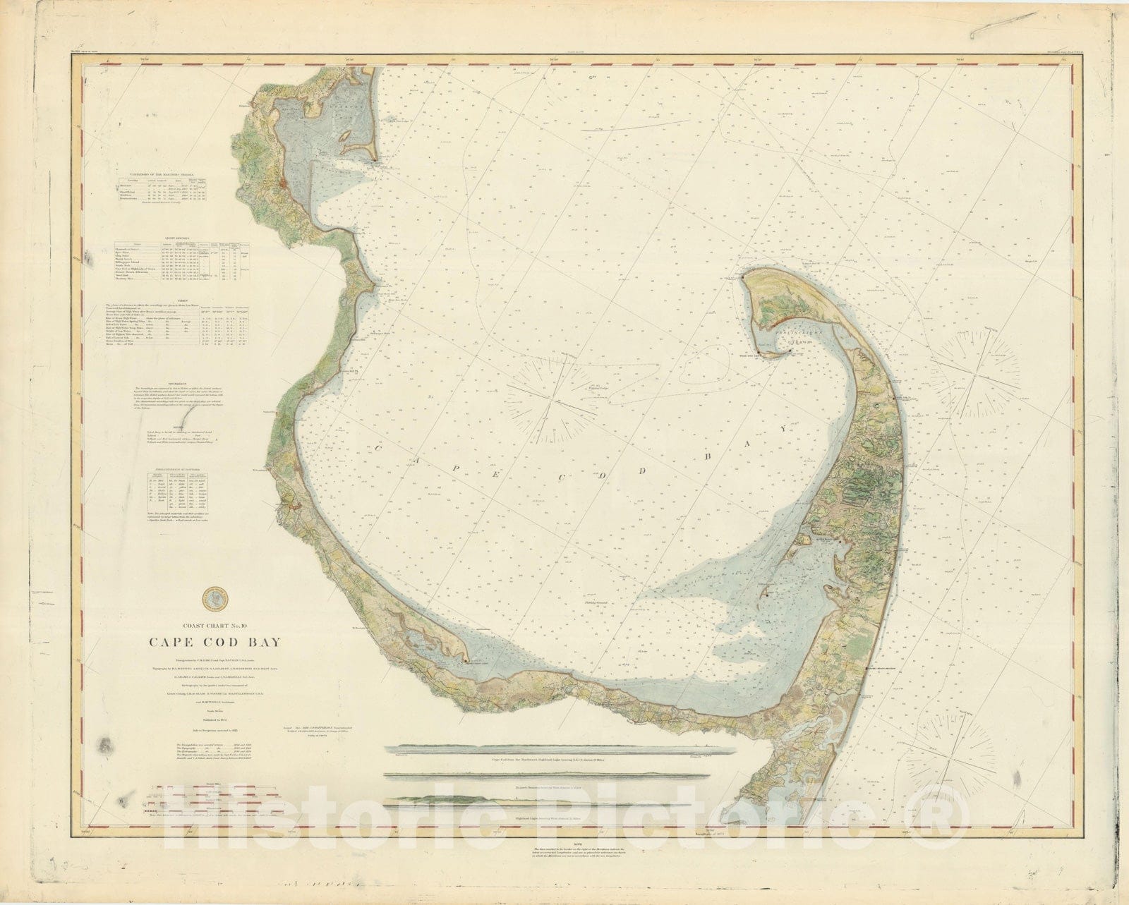 Historic Map : Barnstable & Cape Cod & Duxbury & Provincetown & Truro & Wellfleet 1885 Topographic Map , Vintage Wall Art