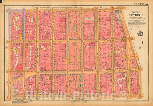 Historic Map : Atlas City of New York, Borough of Manhattan, Volume One, Battery to 14th Street, Manhattan 1922 Plate 020 , Vintage Wall Art