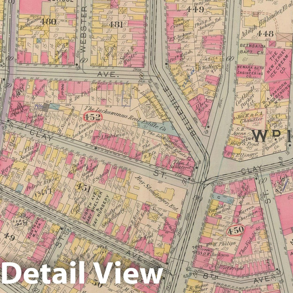 Historic Map : Atlas of Newark, Volume 1, Newark 1911 Plate 010 , Vintage Wall Art