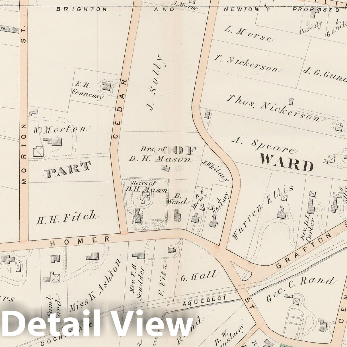 Historic Map : Atlas of Newton, Newton 1874 , v21, Vintage Wall Art