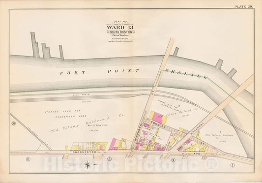 Historic Map : Atlas City of Boston, South Boston 1899 Plate 030 , Vintage Wall Art