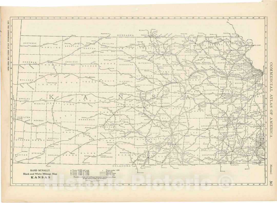 Historic Map : Kansas 1925 , v2, Vintage Wall Art