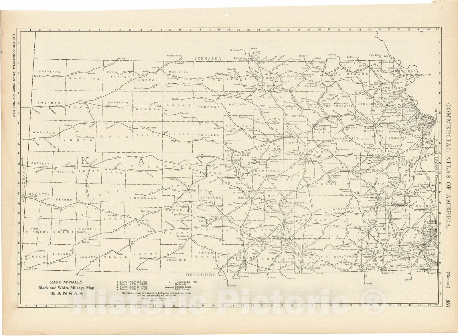 Historic Map : Kansas 1925 , v2, Vintage Wall Art