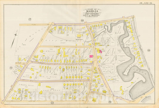 Historic Map : Atlas City of Boston, Vol. 5, Dorchester, Dorchester 1889 Plate 021 , Vintage Wall Art