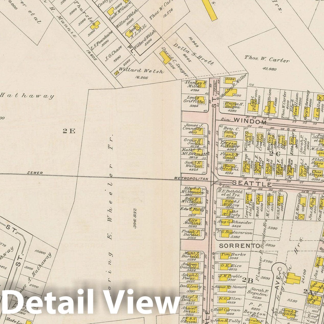 Historic Map : Atlas City of Boston Ward 25 Brighton, Allston 1909 Plate 026 , Vintage Wall Art