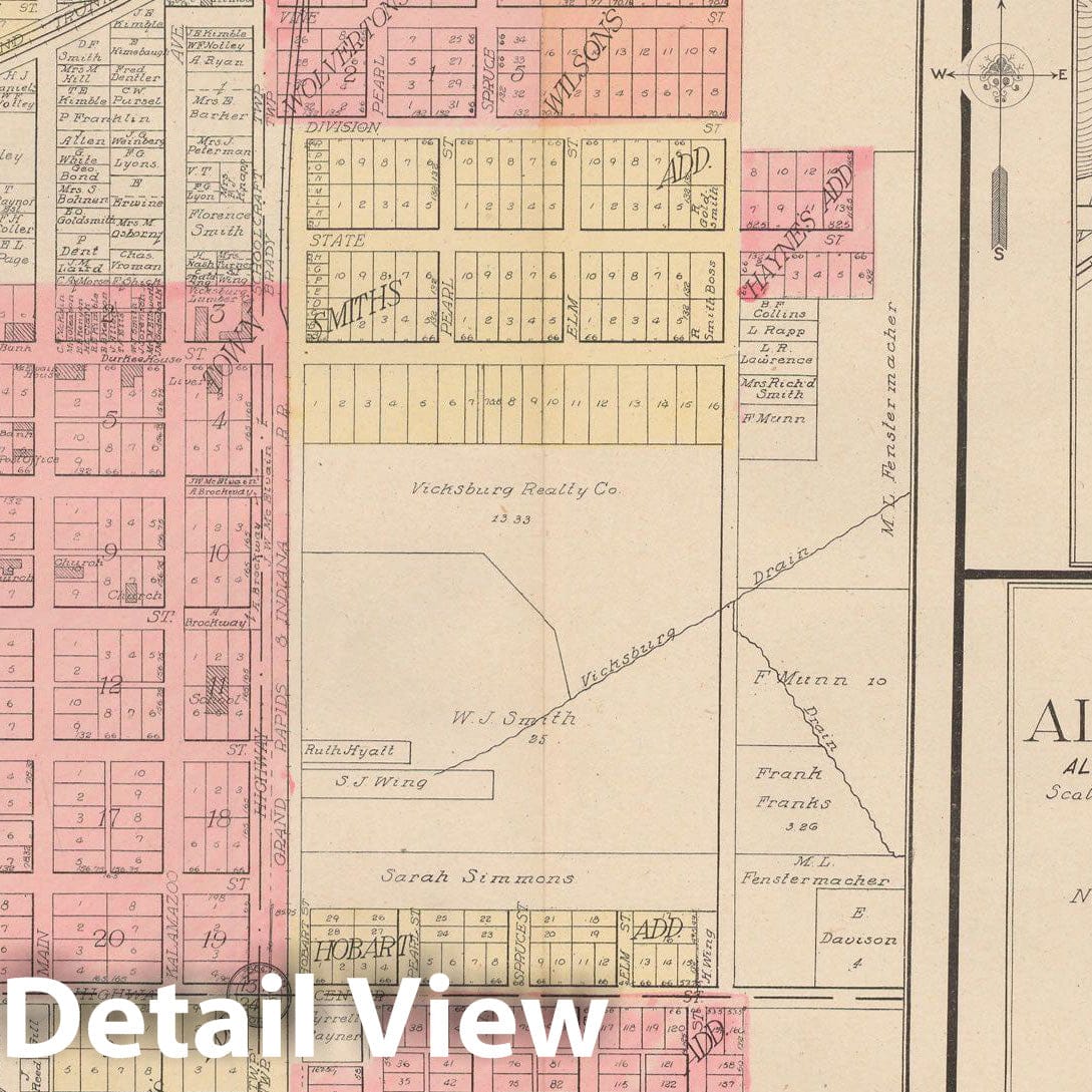 Historic Map : Alamo & Brady & Climax & Pavilion & Portage & Schoolcraft 1910 , Standard Atlas of Kalamazoo County , Vintage Wall Art