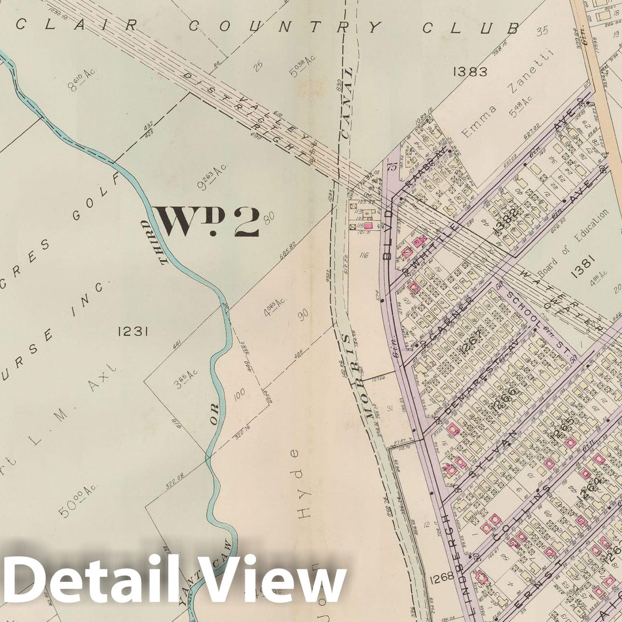 Historic Map : Atlas of Bloomfield, Belleville and Nutley; Essex County Vol D, Bloomfield 1932 Plate 012 , Vintage Wall Art