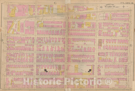 Historic Map : Atlas City of Philadelphia, Vol. 3, Philadelphia 1886 Plate H , Vintage Wall Art