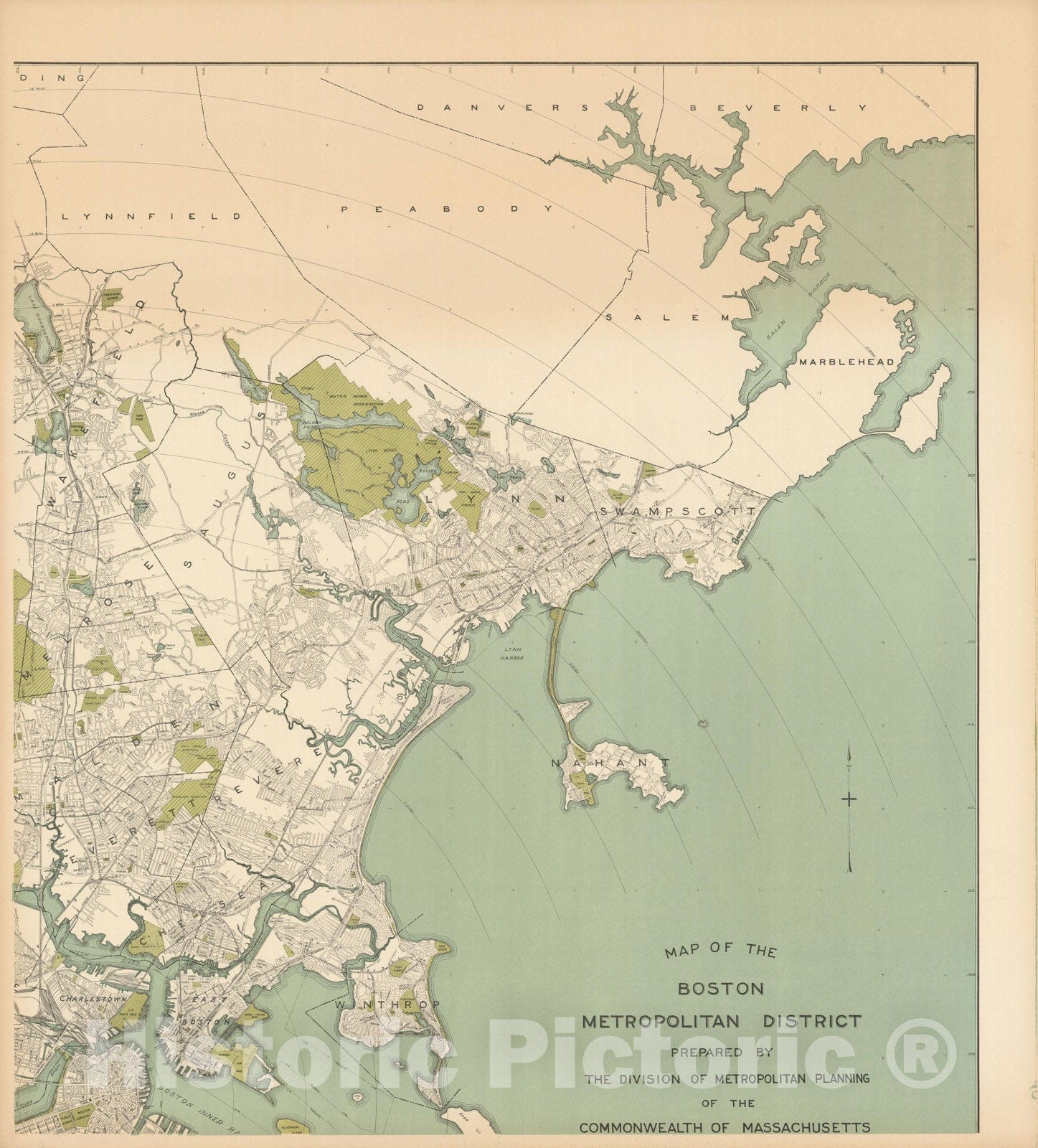 Historic Map : Map of Boston Metropolitan District - NE Quad - 1900 , Northeast U.S. State & City Maps , Vintage Wall Art