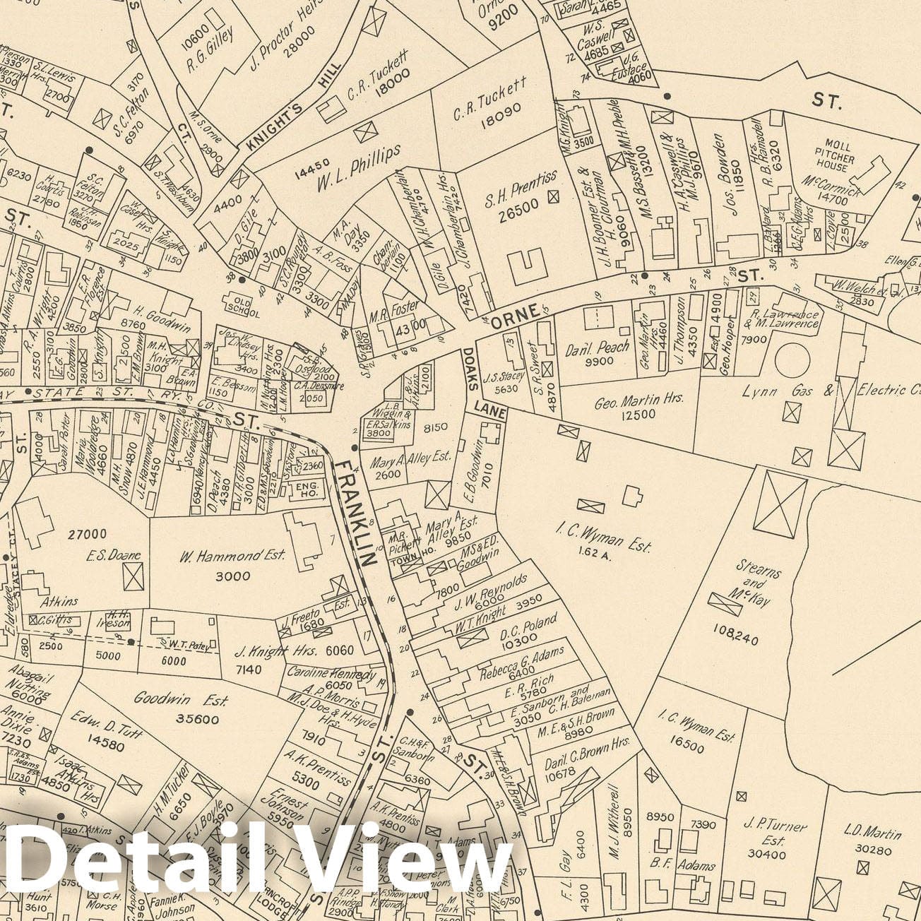 Historic Map : Atlas of Marblehead, Marblehead 1910 Plate 001 , Vintage Wall Art
