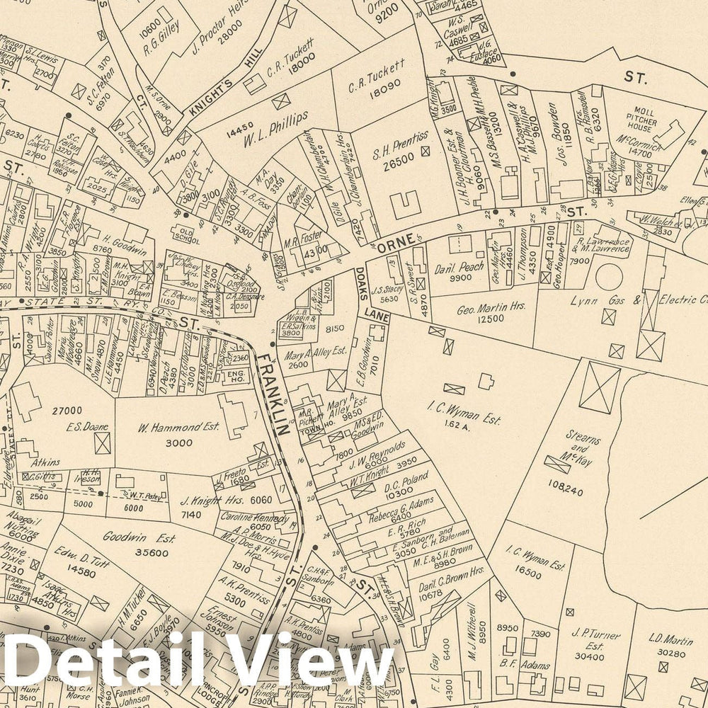 Historic Map : Atlas of Marblehead, Marblehead 1910 Plate 001 , Vintage Wall Art