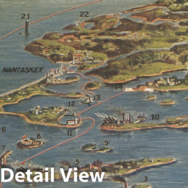 Historic Map : Boston 1920 , Vintage Wall Art