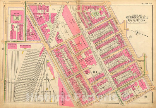 Historic Map : Atlas of Boston Proper, 1902 Plate 023 , Vintage Wall Art