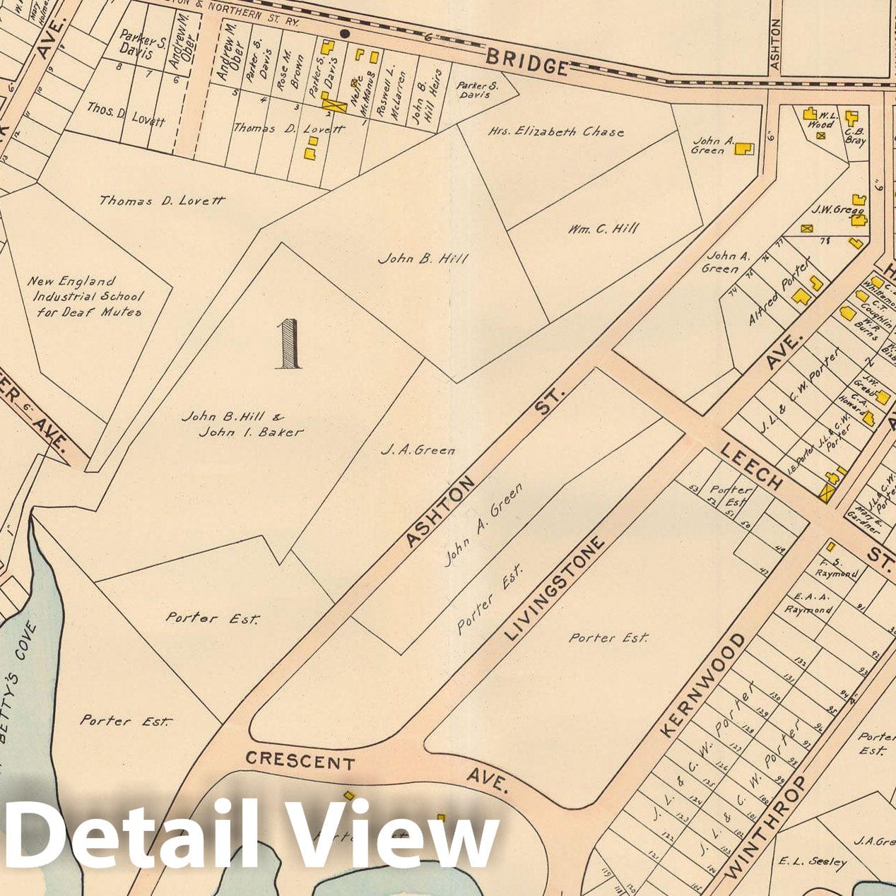 Historic Map : Beverly 1907 Plate 025 , Atlas City of Beverly , Vintage Wall Art