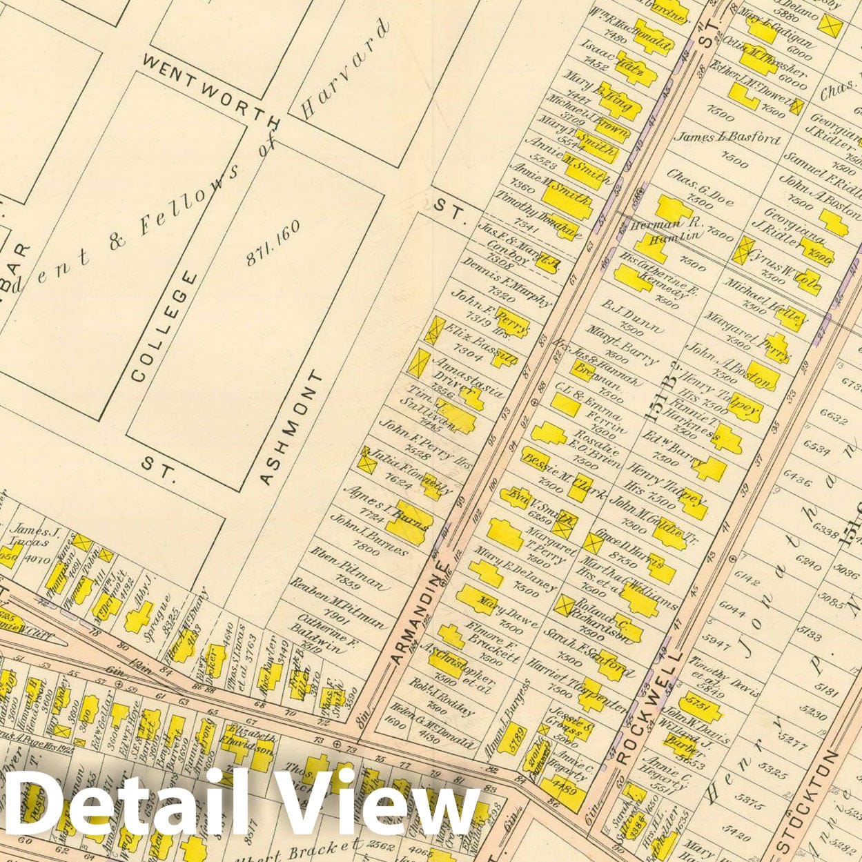 Historic Map : Atlas City of Boston, Vol. 5, Dorchester, 4th Ed., Dorchester 1904 Plate 025 , Vintage Wall Art