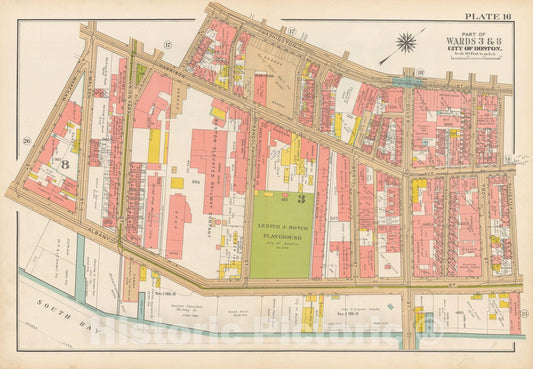 Historic Map : Atlas City of Boston, Boston 1938 Plate 016 , Vintage Wall Art