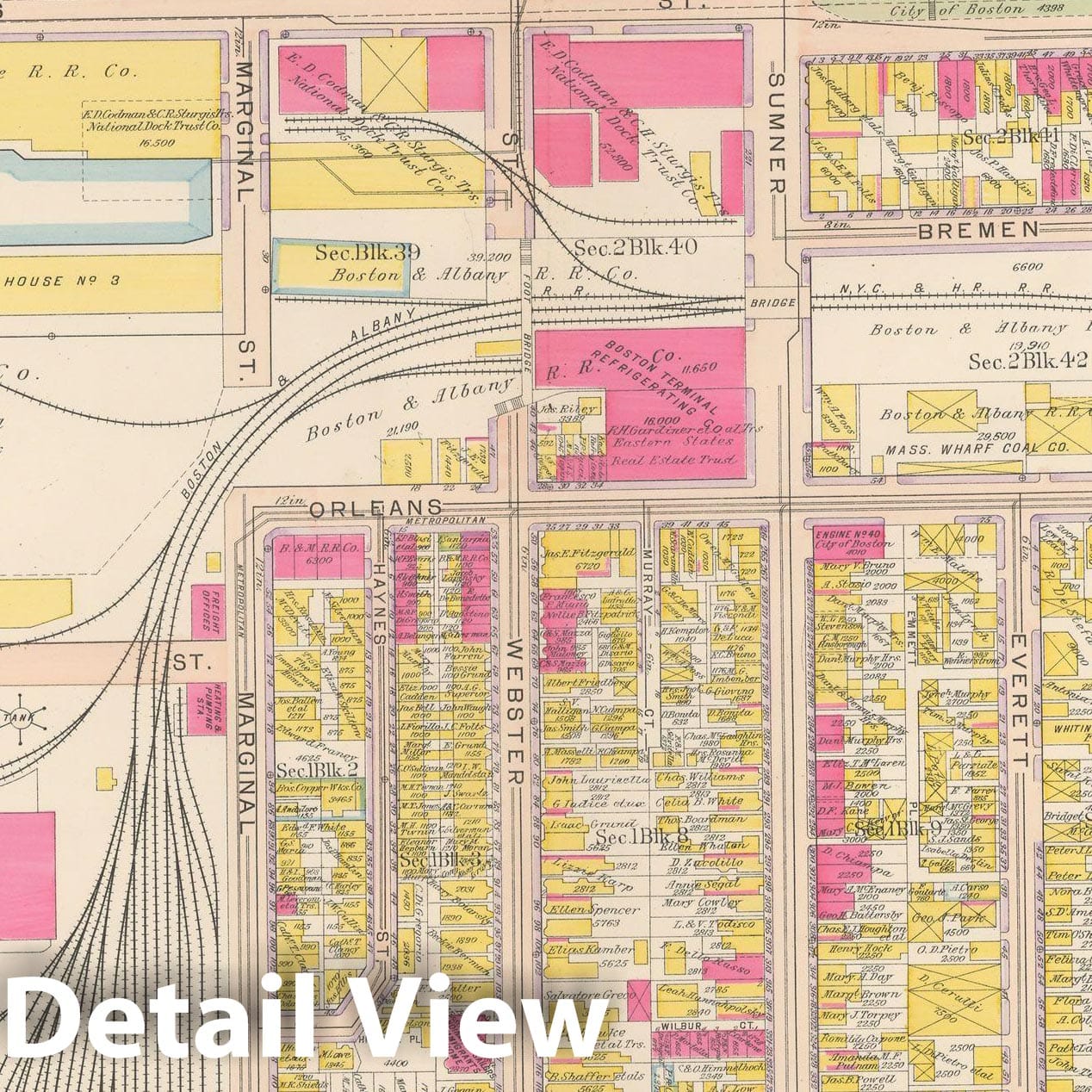 Historic Map : Atlas City of Boston: Charlestown and East Boston, East Boston 1912 Plate 021 , Vintage Wall Art