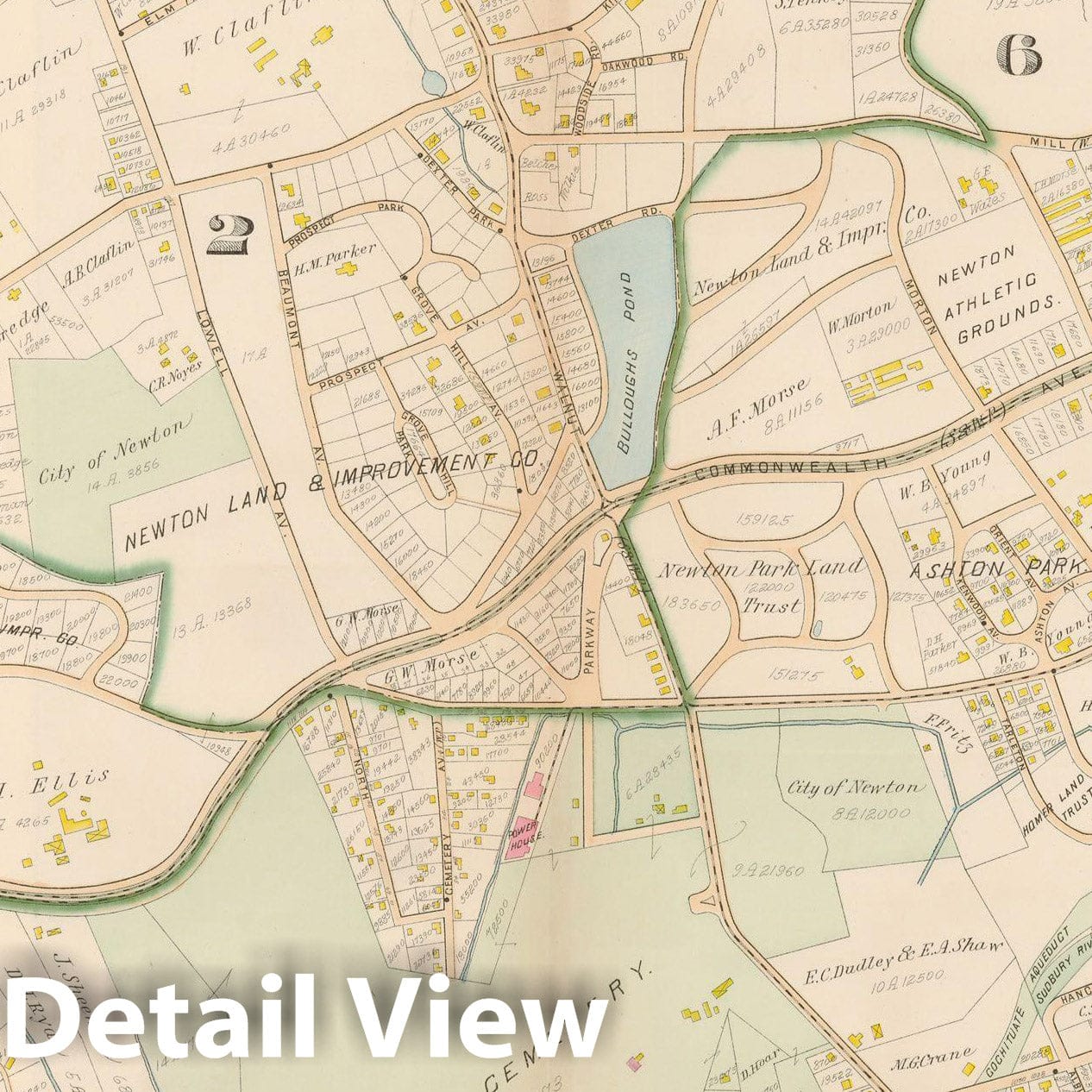 Historic Map : Atlas of Middlesex County, MA Vol. 1, Newton 1900 Plate 040 , Vintage Wall Art
