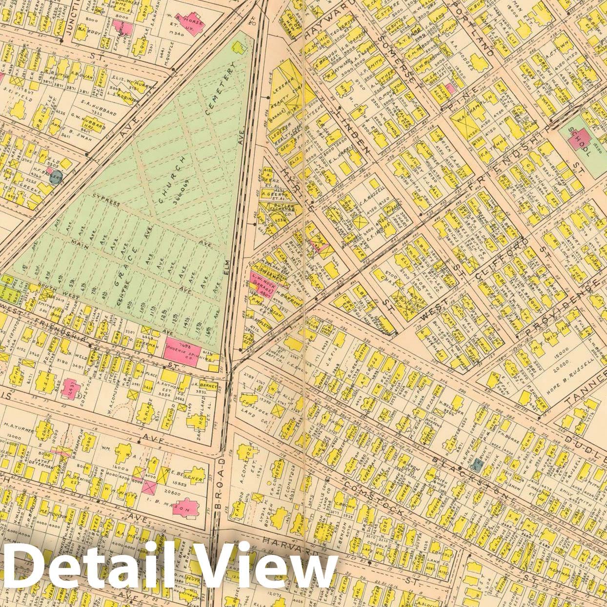 Historic Map : Atlas City of Providence Rhode Island, Providence 1908 Plate 016 , Vintage Wall Art